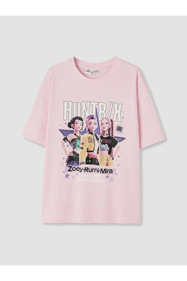 Seray New Season Crew Neck Huntrix Printed Girls' T-Shirt