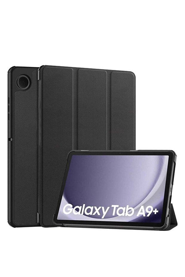 Smart Flip Leather Texture Case for Samsung Galaxy Tab A9 Plus 5G 2023 (11.0 Inch) - Black
