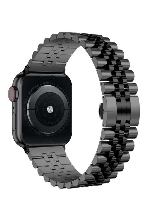 Compatible with Apple Watch Band 44mm 42mm 40mm 38mm Stainless Steel Heavy Band with Butterfly Folding Clasp Link Bracelet for iWatch Series 6/SE Series 5/4/3/2/1