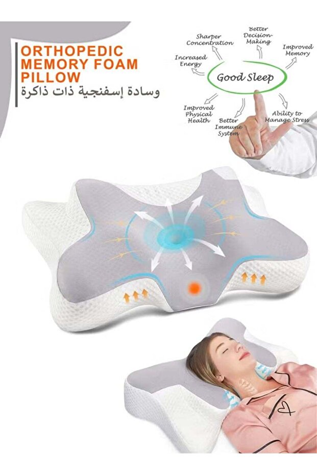 Memory Foam Butterfly Cervical Pillow for Neck & Shoulder Pain Relief