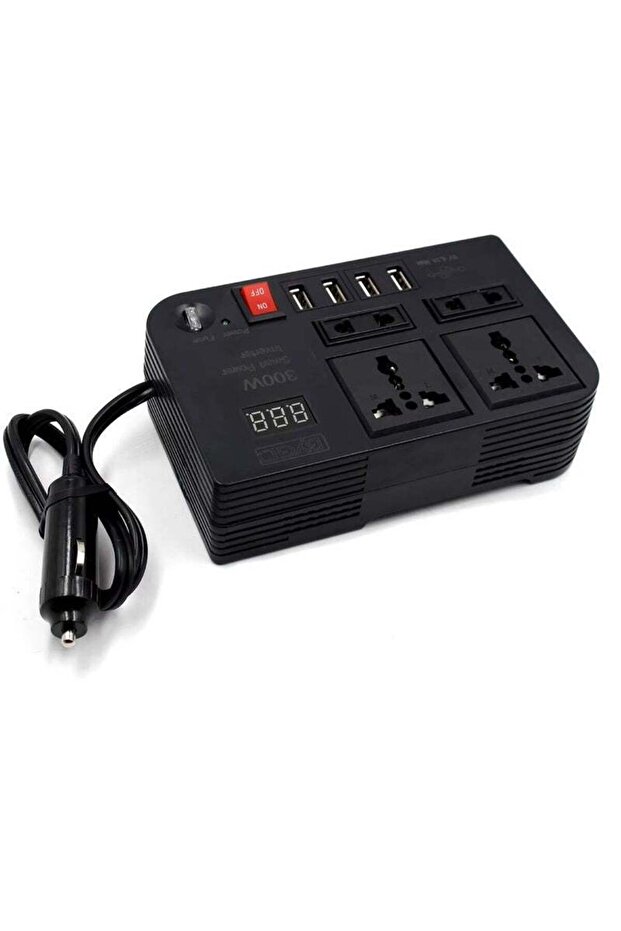 200W Car Power Inverter DC 12V To 220V AC Converter LED Display 4 USB Ports