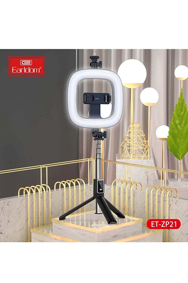 Selfie Stick With 6inch Led Ring Photography Light Foldable Tripod Monopod Portable Selfie 6 Inch Ring Light For Tripod