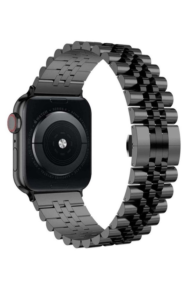 Compatible with Apple Watch Band 41mm 40mm 38mm, Stainless Steel Heavy Band with Butterfly Folding Clasp Link Bracelet for iWatch Series8/7/6/ SE Series 5/4/3/Men Women