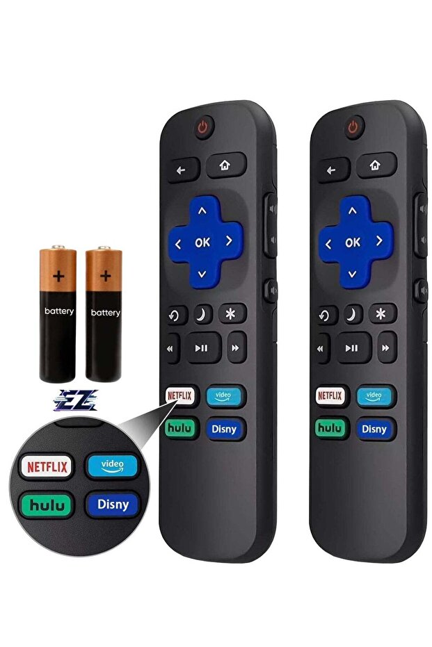 (2-Pack) Replacement Remote Control for Roku TV Compatible with TCL/LG/Hisense/Philips/Sharp/Onn/Insignia/Element TV