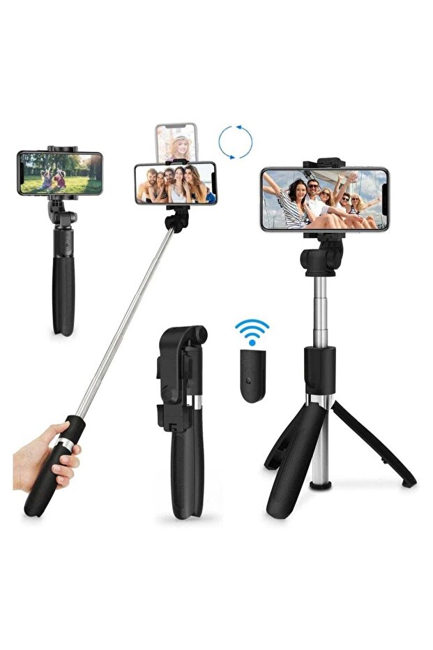 Selfie Stick Tripod with Remote All in One Portable Cell Phone Stand for iPhone & Android
