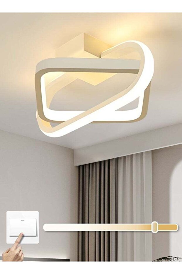YATAI LIGHTING Modern Ceiling Light, Dimmable LED Square Flush Mount Ceiling Lamp, 20W Acrylic and Aluminum