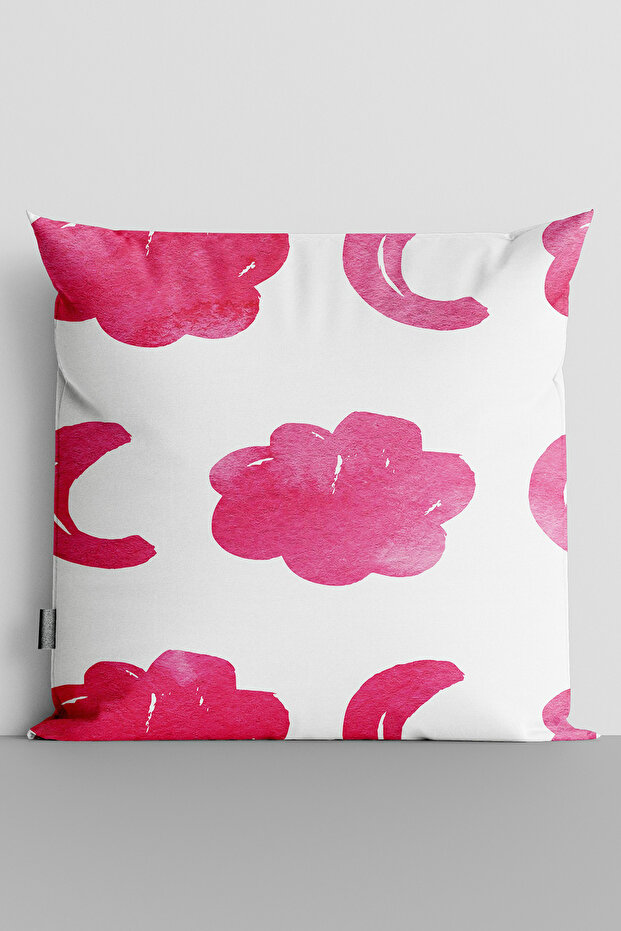 Red Cloud and Moon Double Sided Digital Printed Children's Room Throw Pillow Cover - 2510