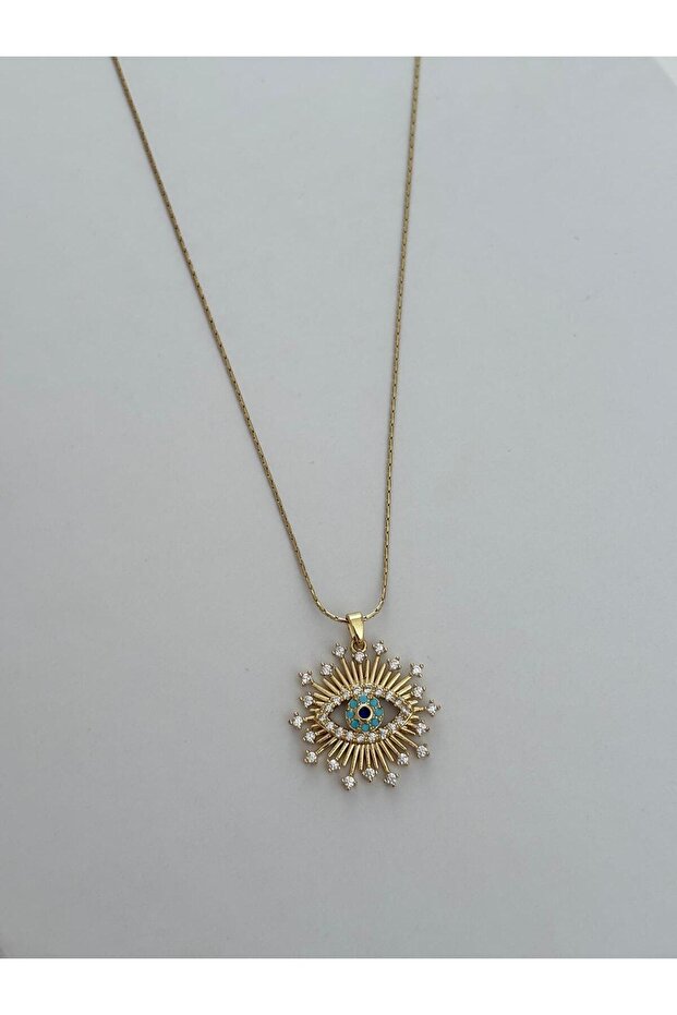 Special Series Evil Eye Zircon Stone Xp Gold Color Necklace