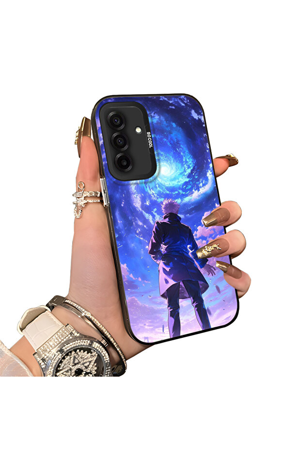 Samsung Galaxy A26 Compatible Silicone Edge Hard Back Case Couple Phone Case with Line Pattern