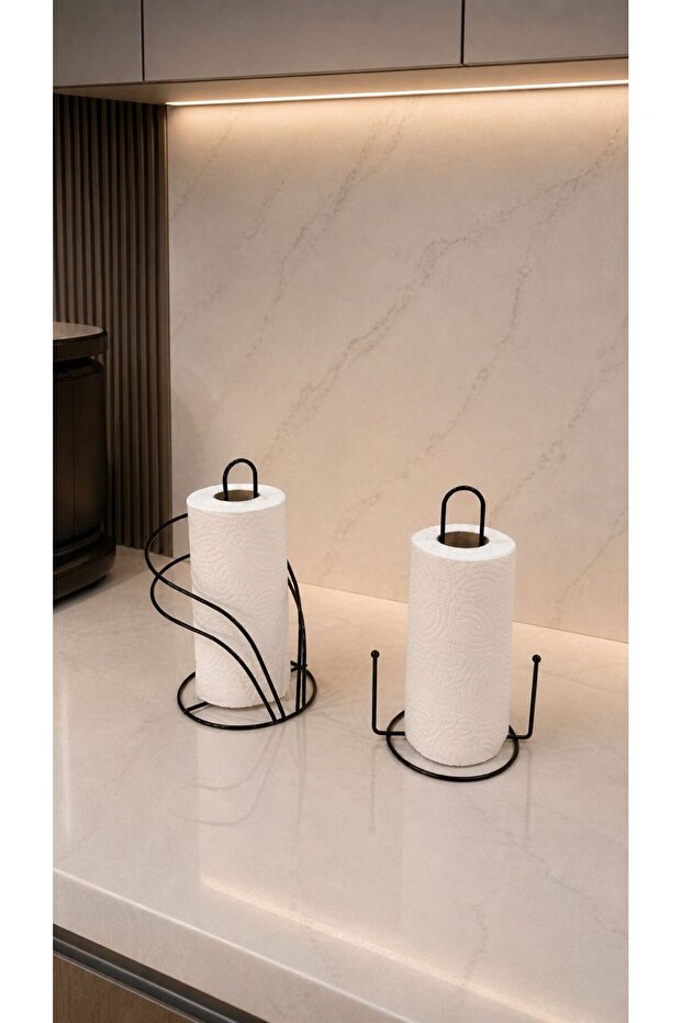 Set of 2 Black Swan Napkin Holder Upright Paper Towel Holder Kitchen Set