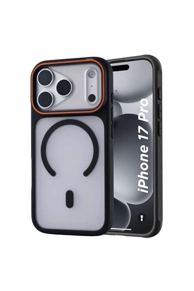 iPhone 17 Pro Silicone Phone Case with Camera Protection and Magnetic Ring, Premium TPU Bumper with Microfiber Lining, Shockproof Anti-Scratch Cover (Black)