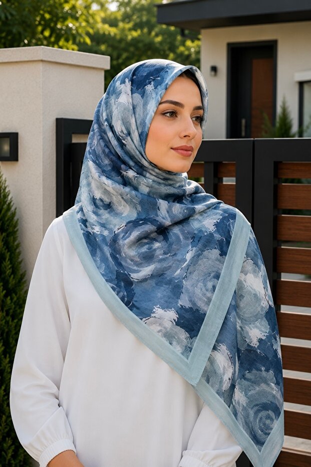 Water Green Cotton Soft Shawl