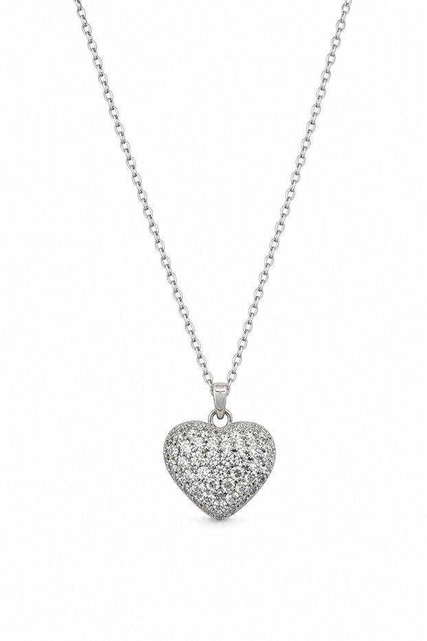 Stylish Heart Figured Rhinestone Steel Necklace for Women - Ideal Gift for Special Occasions