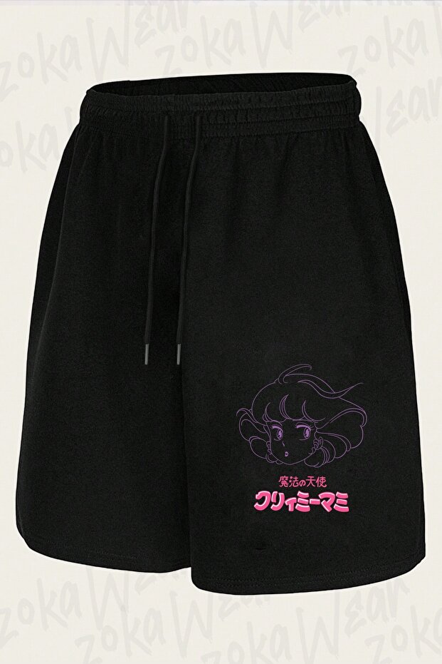 Unisex Creamy Mami Face Design Printed Shorts