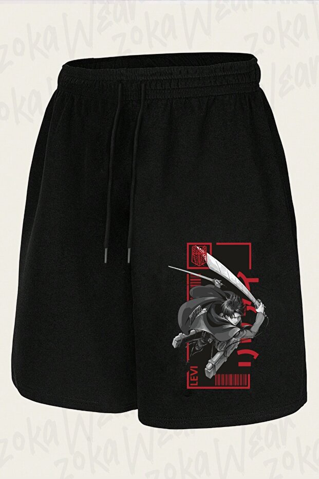 Unisex Attack on Titan Levi Ackerman Anime Design Printed Shorts