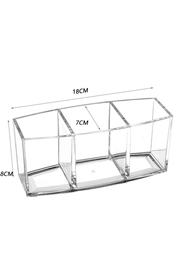 3 Grid Box Clear Acrylic 3 Grid Makeup Box Organizer Storage Lipstick Nail Polish Display Stand Hold