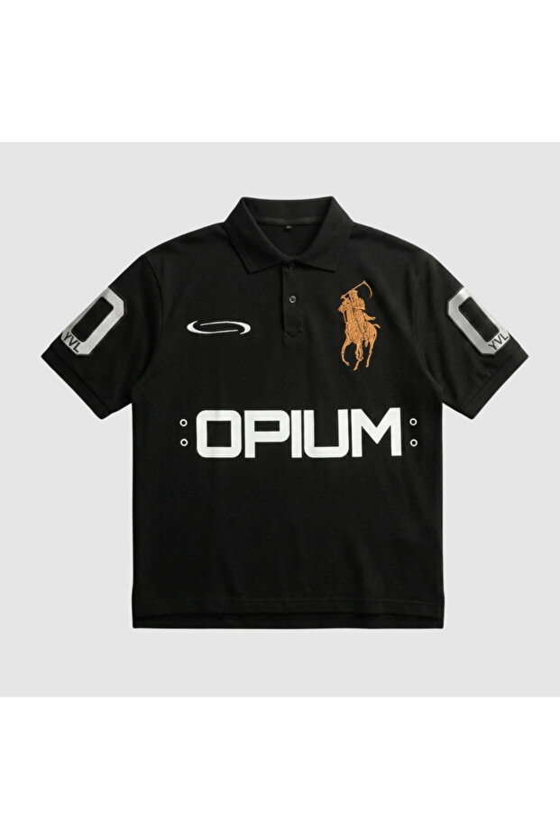 تي شيرت من القطن الفاخر مطبوع عليه Opium Digital Printed Collared Premium Series من Supertee Premium Series