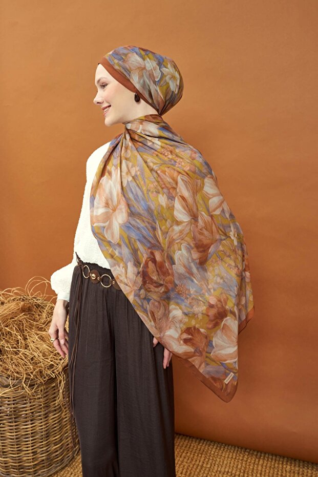 Riva Shawl Tencel Wild Flower Mustard Yellow
