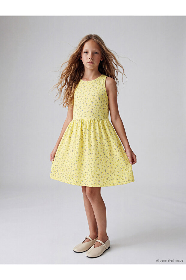 Original Patterned Girl's Dress