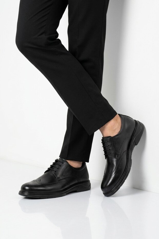 Black Genuine Leather Men's Casual Shoes