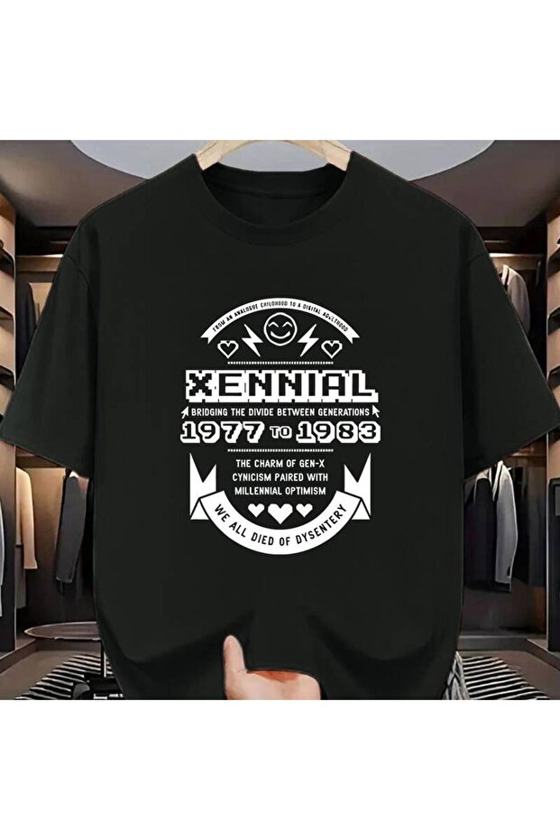Xennial: تي شيرت يربط بين الأجيال 1977-1983 - تلتقي الابتسامة بالتفاؤل