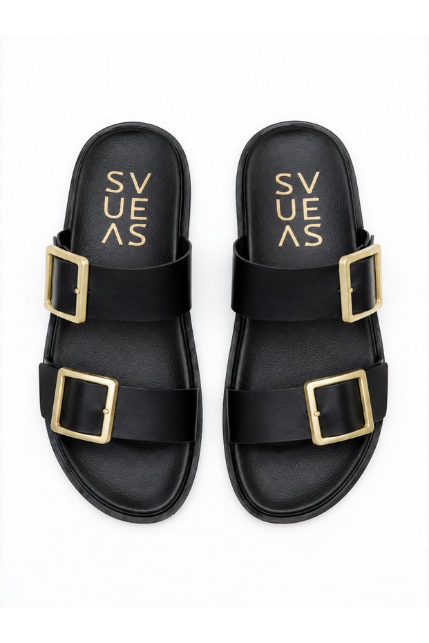 Women's Double Buckle Daily Slippers