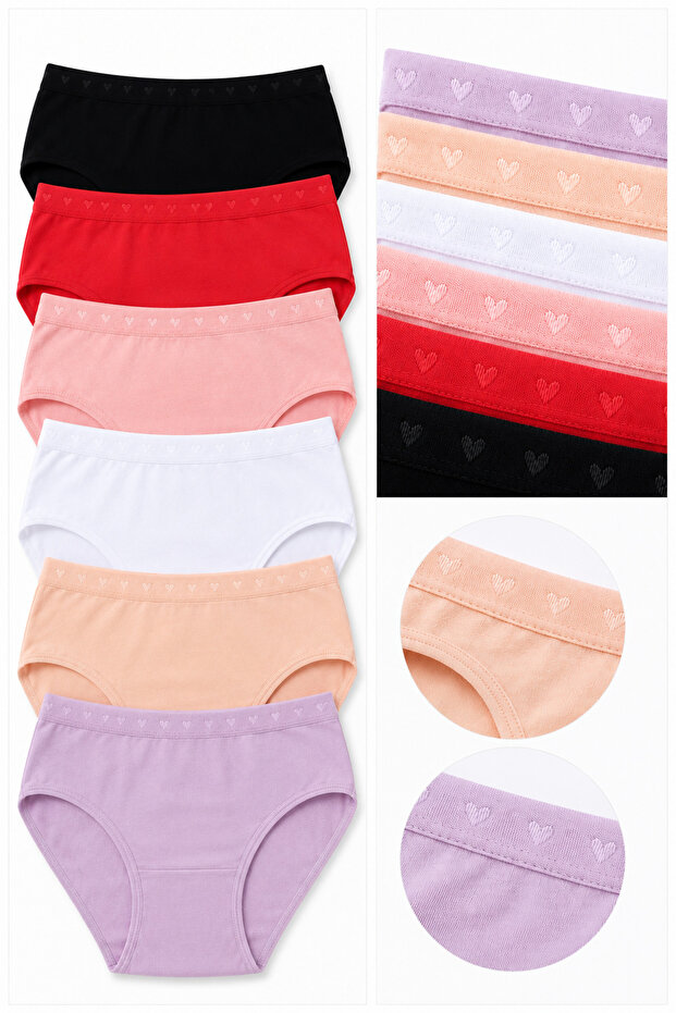 Panties for Girls Color 6-Pack 95% Cotton 5% Elastane Briefs