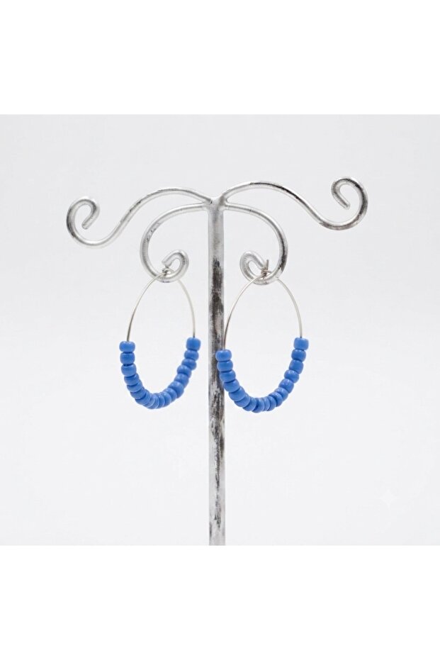 Handmade Sand Bead Hoop Earrings | Minimal, Lightweight, and Suitable for Daily Use