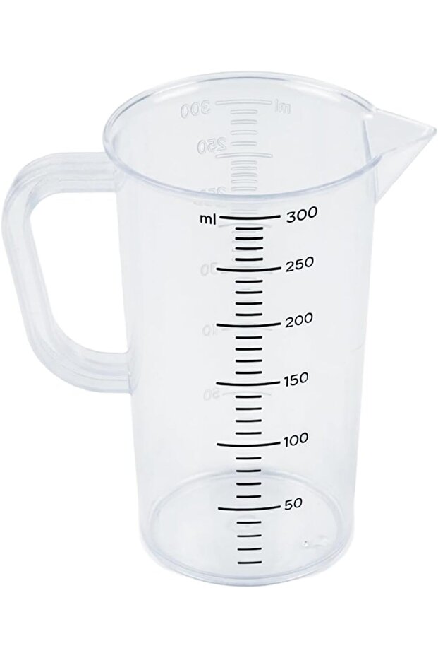 300ml PP Plastic Measuring Jug – BPA-Free White Graduated Beaker Cup Pitcher with Handle