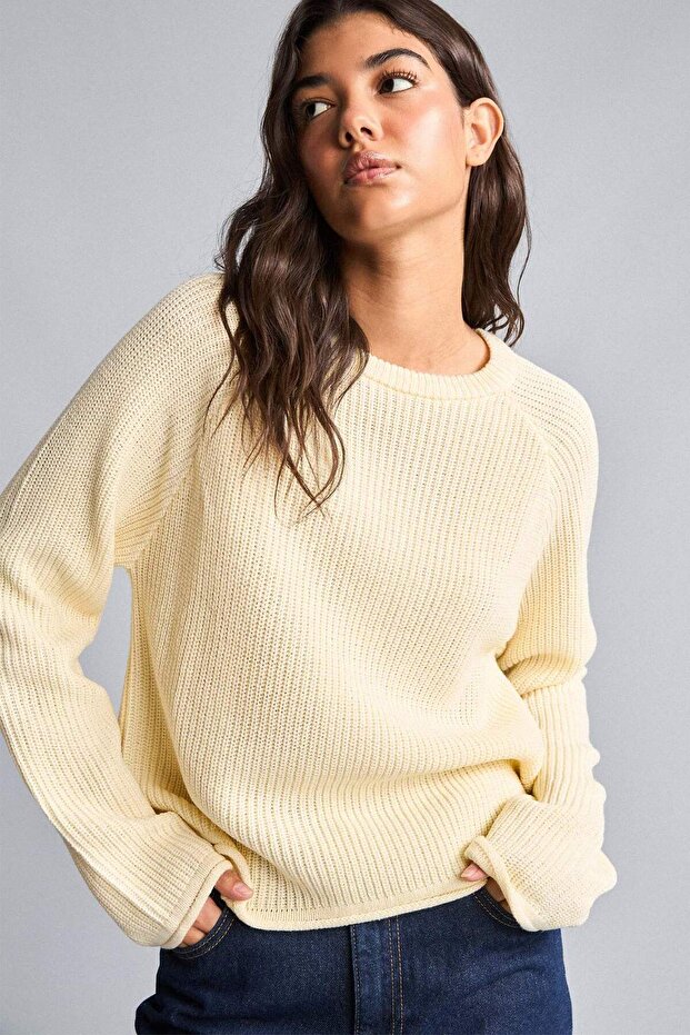 Regular Fit Long Sleeve Crew Neck Basic Plain Knit Sweater L2567Az26Wn