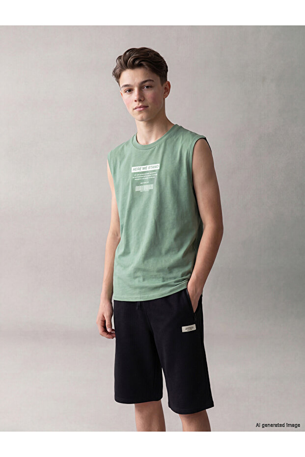 Original Oval Yaka Nyc Printed Boys' Tank Top