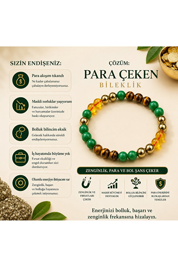 Money Magnet Natural Stone Bracelet Certified 8 mm