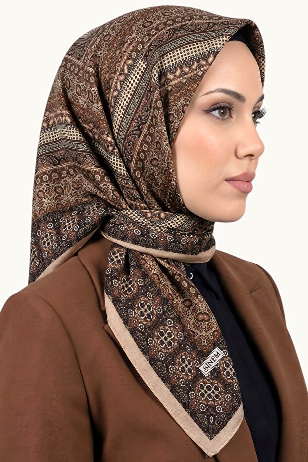 Women's Brown Ethnic Patterned Stitched Writing Pad