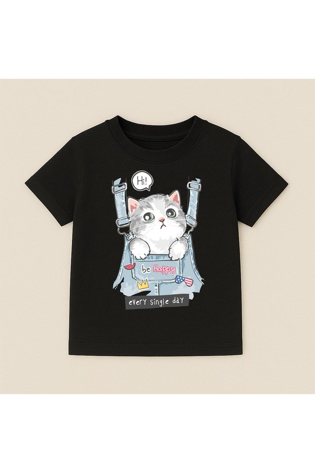 Teddy Bear Printed Crew Neck Cotton Short Sleeve Kids & Youth T-Shirt