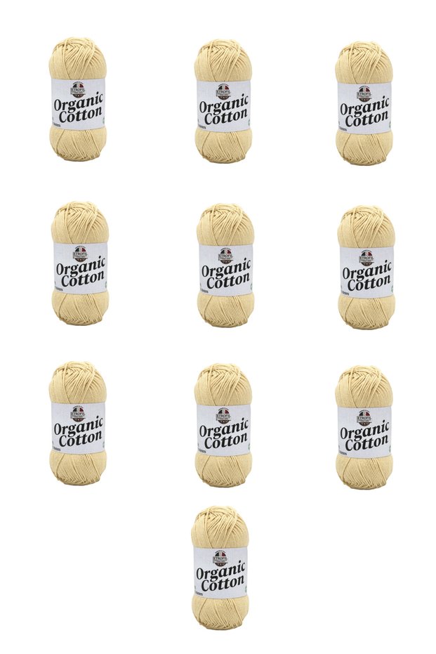 10 Pieces Organic Cotton (77220) Sand Beige 100% Organic Cotton Amigurumi and Baby Knitting Yarn