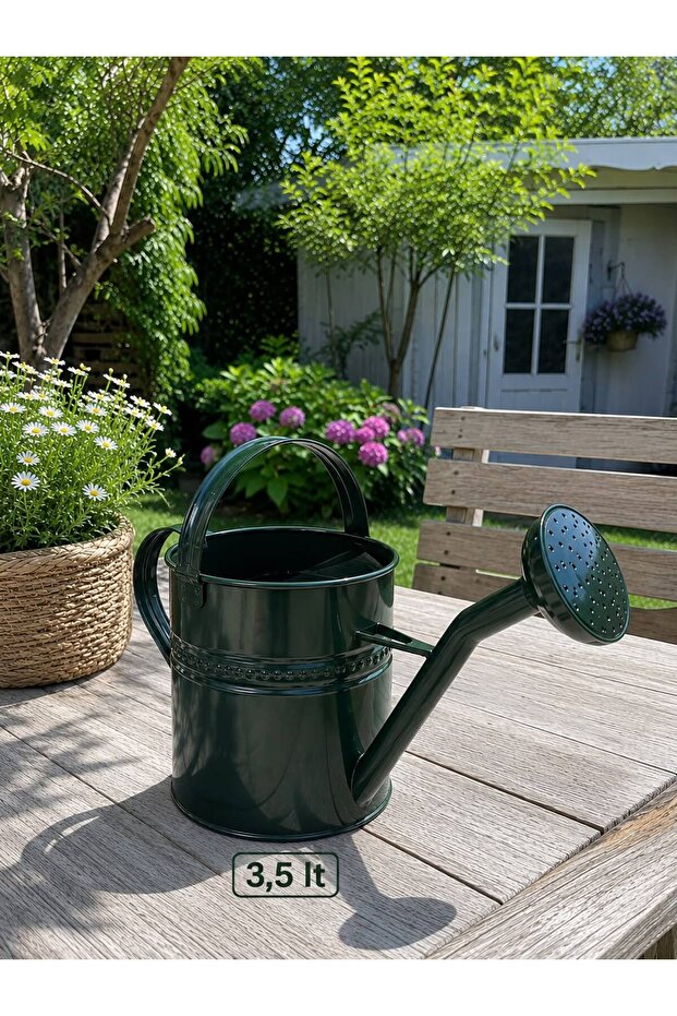 Galvanized Metal Watering Can 3.5 Lt Dark Green