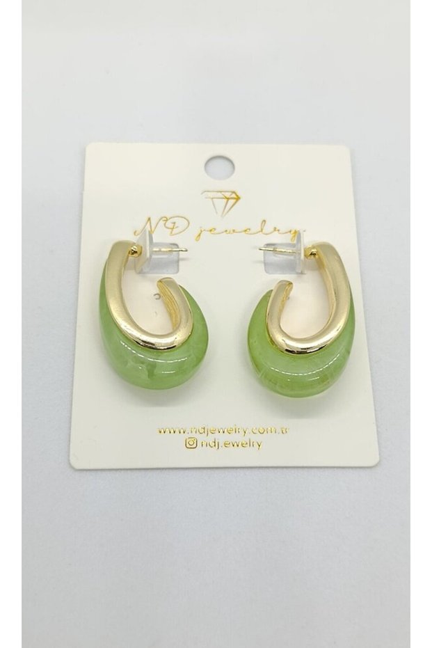 Liora Pistachio Green Hoop Earrings