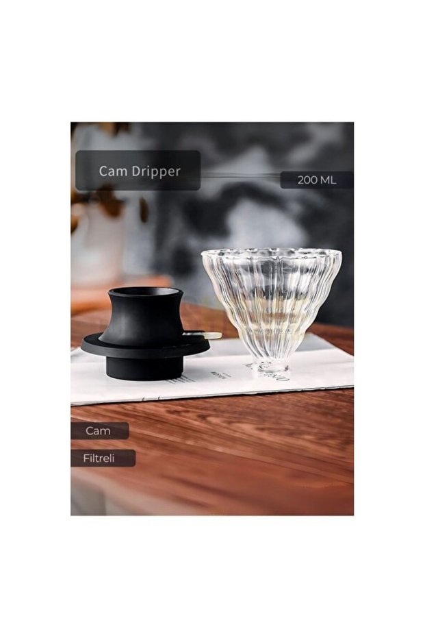 Adjustable Glass Dripper, Coffee Bean Separator with Filter, 200 ml