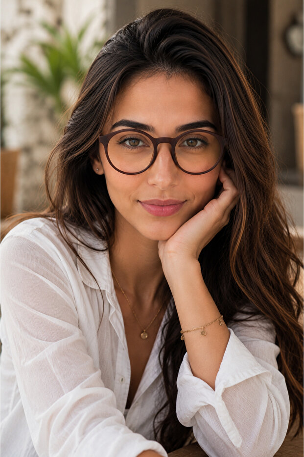نظارات واقية من الضوء الأزرق غير لامعة باللون البني للجنسين (نظارات شاشة الكمبيوتر)