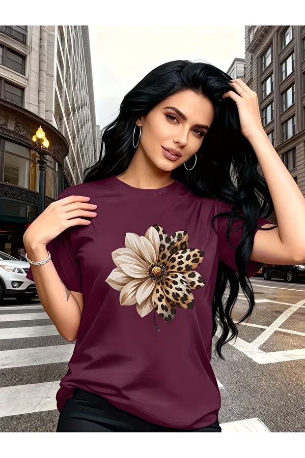 تيشيرت مريح للجنسين بطباعة مختلطة