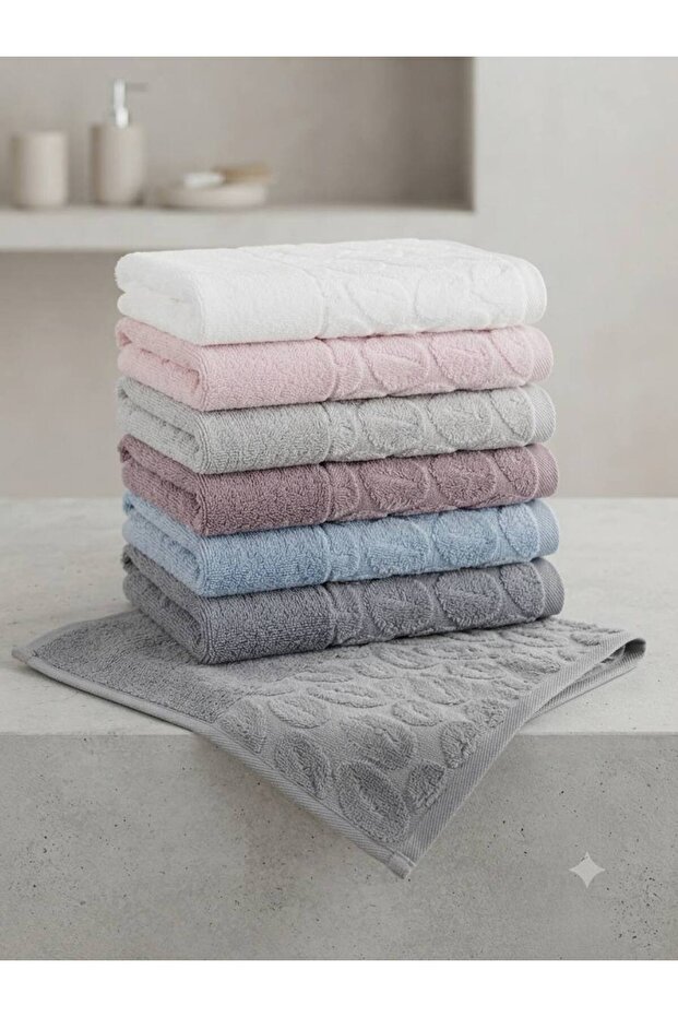 6-Pack Bade Partial Velvet Hand & Face Towels 50X90Cm.