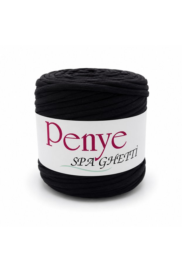 Oxford Combed Cotton Spaghetti T-Shirt Yarn Combed Cotton Yarn 800 Gr – Bag Basket Yarn 011 Black