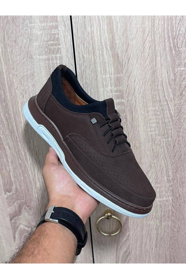 Brown Nubuck Leather Men's Casual Shoes