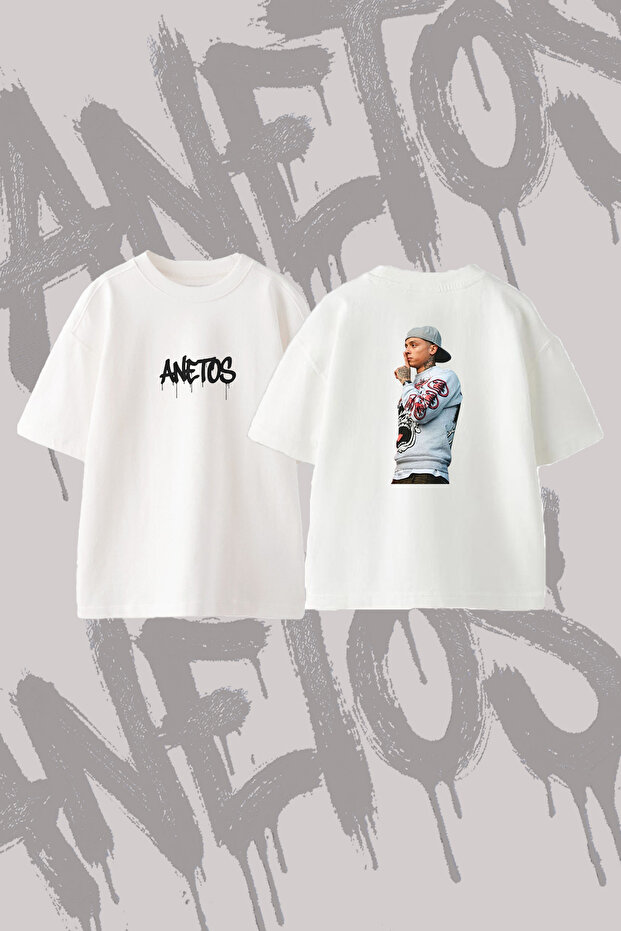 Central Cee_12 Design Printed Oversize Crew Neck T-Shirt White