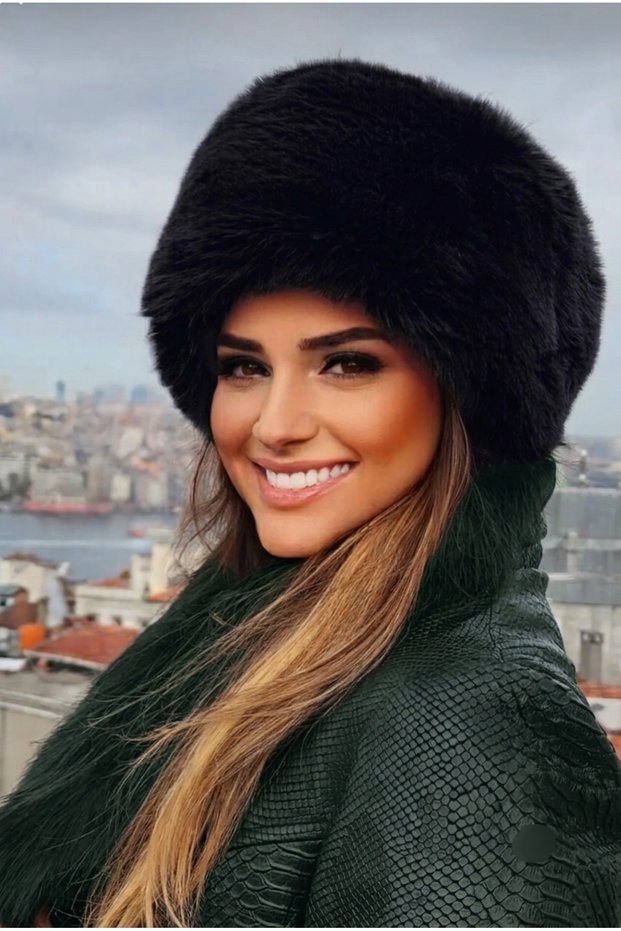 Women's Plush Caucasian Hat - Winter Fur-Looking Hat