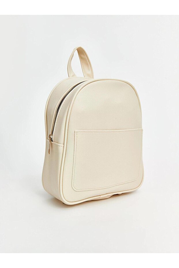 Lcw Eco Beige Leather Look Women's Backpack