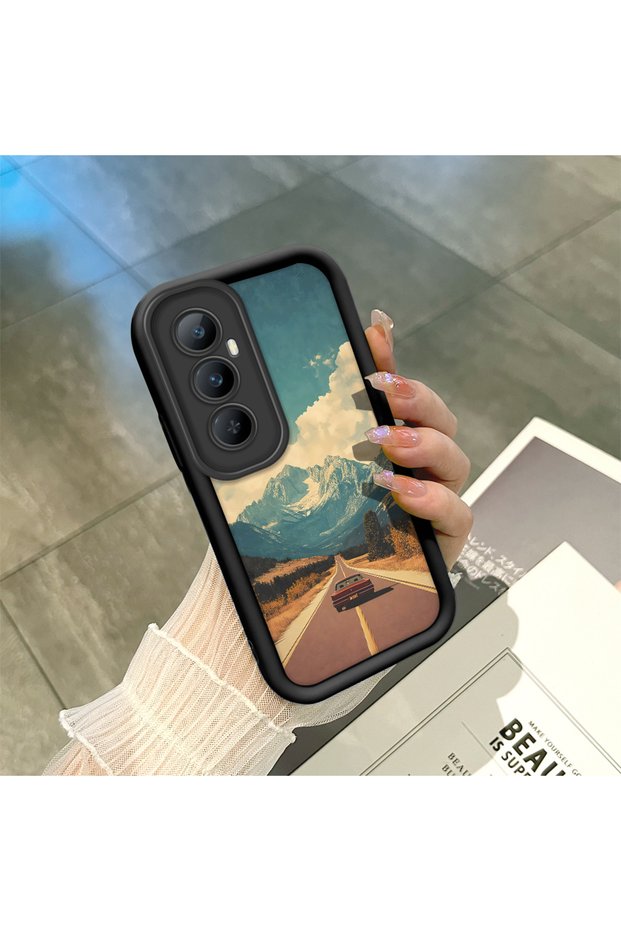 Realme C65 4g Compatible Black Silicone Case Shockproof with Camera Protection