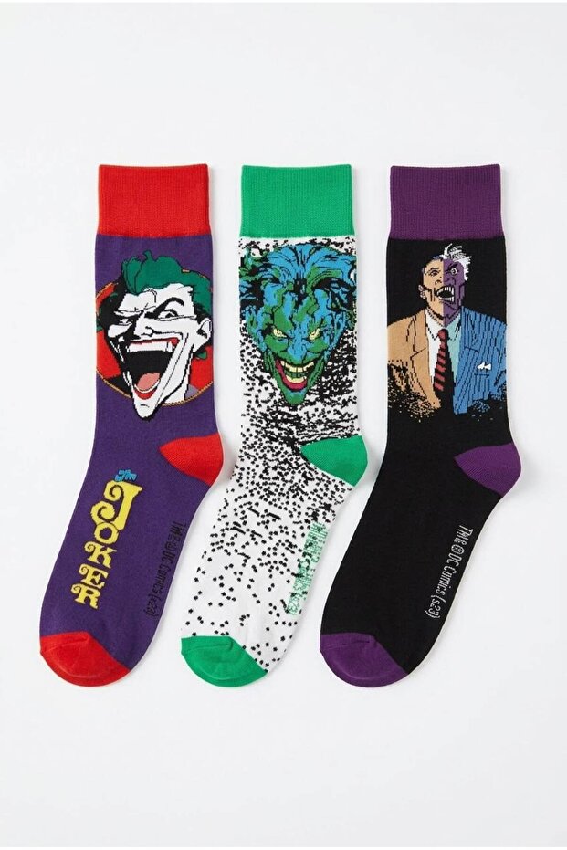 Licensed Joker Batman Men's Socks 4-Pack Adult Cotton Socks Daily Socks Gift Socks Superhero Socks Jk21533