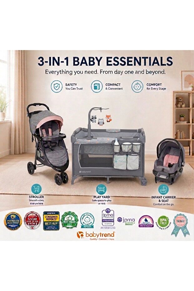 حزمة EZ Rest Playard ونظام السفر Skyline 35 ثلاثة في واحد