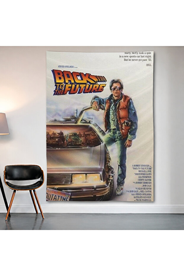 Back to the Future Wall Covering Wall Tapestry First Quality Satin Fabric Poster